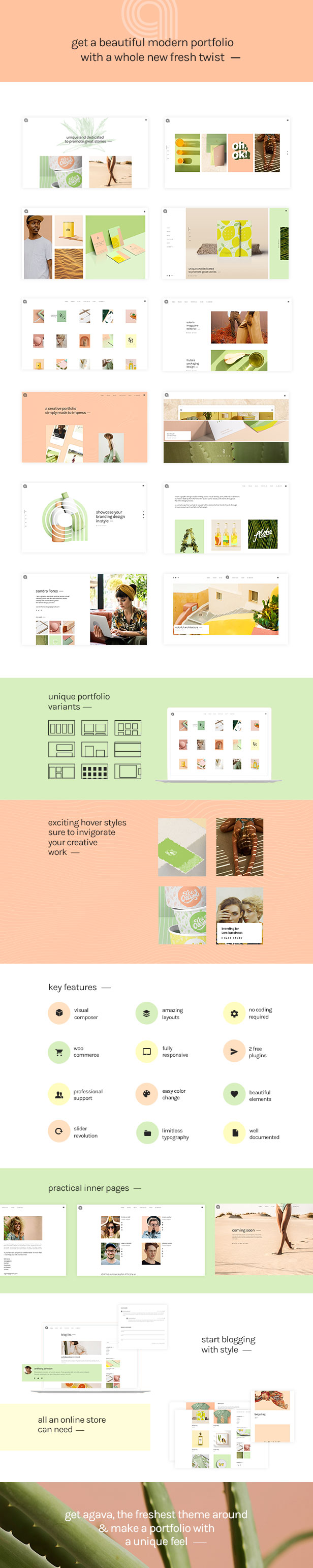 Agava - Fresh Design Portfolio Theme - 1